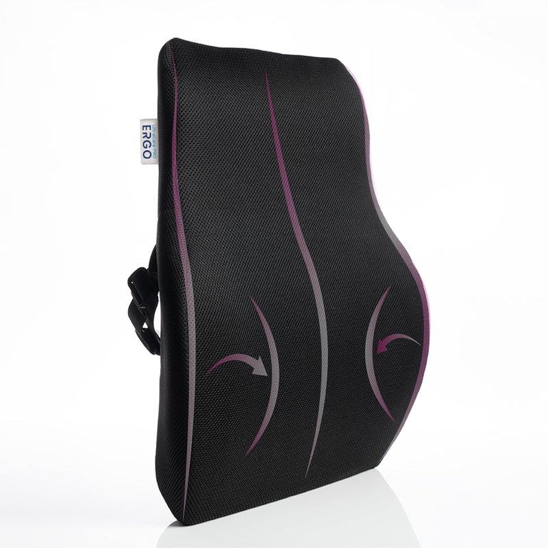 UltraCare PRO Ergo Backrest Support for Chair Car Seat Full Back Support Cushion Lumbar Upper Back Pain Relief High Density Memory Foam Adapts to Body Curves Breathable Air Mesh Design