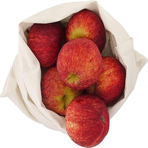 Fab Ellite Cotton Vegetable Bags Fridge Storage Bag Sabji Fruits Pouch Refrigerator Produce bags Clothe Muslin Reusable Washable with Drawstrings (Beige, Pack of 12) - Image 5