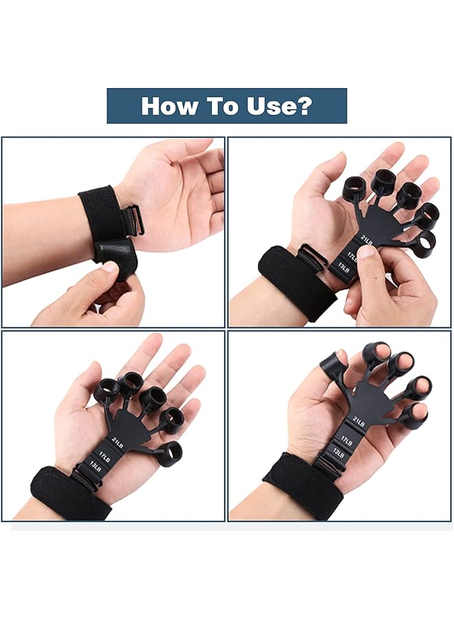 ANYOUI Finger Strengthener Strength Trainer Finger Exerciser 6 Resistant Level Finger Exerciser Hand Strengthener for Strength Training Finger Flexion Extension Training - Image 2