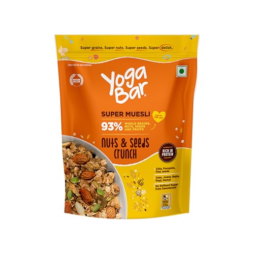 Yogabar Nuts & Seeds Crunch Muesli, Super Save Pack, Wholegrain Breakfast, High Fiber Pouch (700 G) - Image 1
