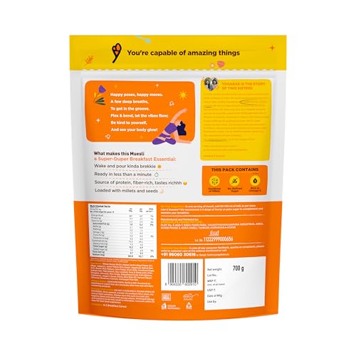 Yogabar Nuts & Seeds Crunch Muesli, Super Save Pack, Wholegrain Breakfast, High Fiber Pouch (700 G) - Image 2