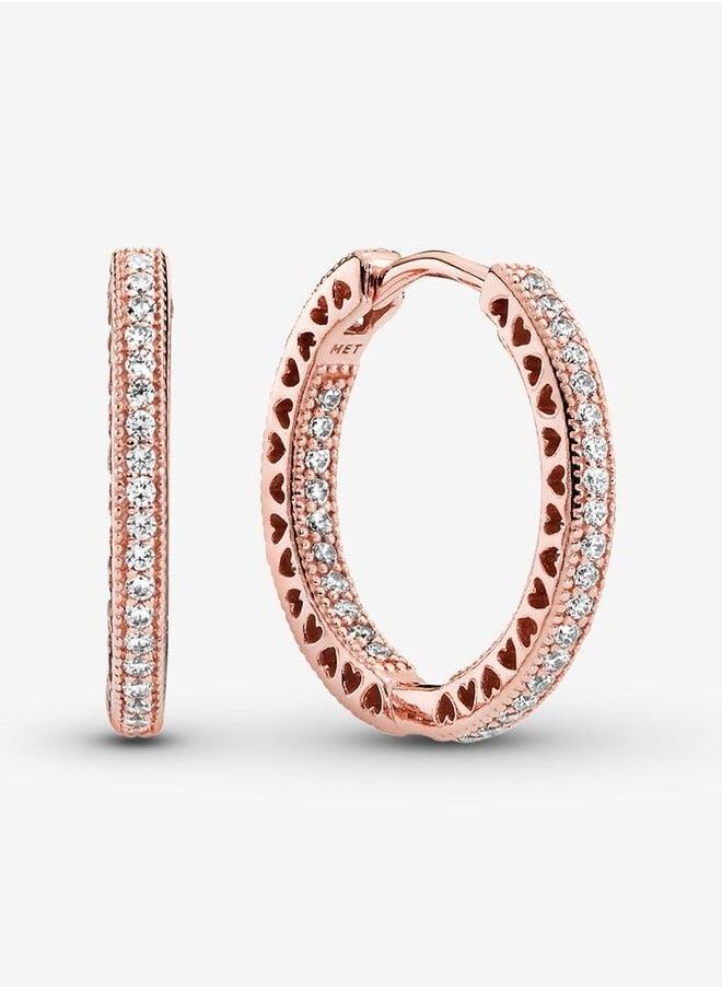 PANDORA Sparkle & Hearts Hoop Earrings  - Image 1