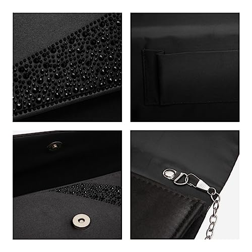 Dasein Women Rhinestone Evening Clutch Bags Formal Party Clutches Wedding Purses Cocktail Prom Clutches (Black) - Image 5