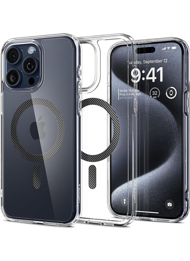 Spigen Ultra Hybrid MagFit for iPhone 15 Pro Case Cover with MagSafe - Carbon Fiber  - Image 1