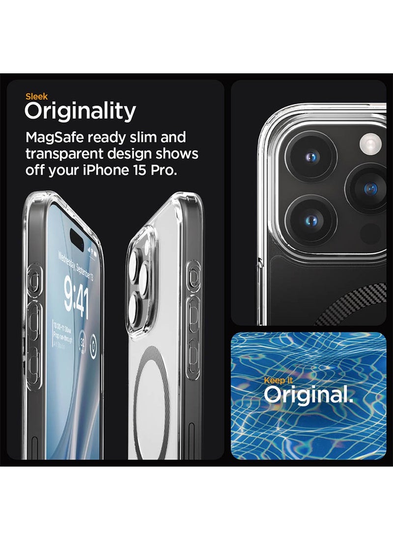 Spigen Ultra Hybrid MagFit for iPhone 15 Pro Case Cover with MagSafe - Carbon Fiber  - Image 3