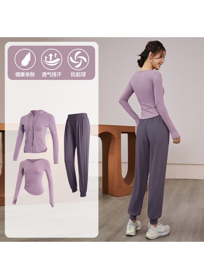 Spring And Autumn Quick-drying Fitness Clothing For Women, Running Body-shaping Long-sleeved Professional Tops, Pilates Training Yoga Clothing Set, Tight-fitting