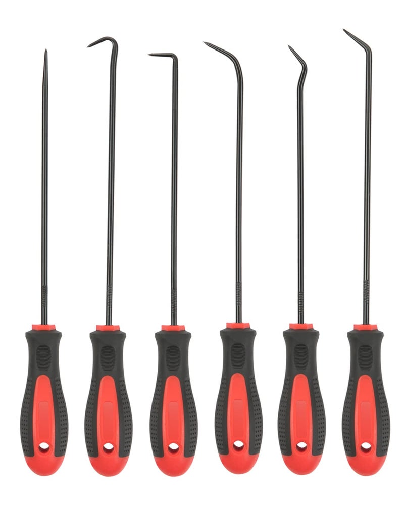 ROTATION Extra Long Precision Hook and Pick Set, 6-Piece Set, Chrome Vanadium Steel Shaft, for Remove Hoses and Gaskets, Auto and Electronics Maintenance Tools - Image 1