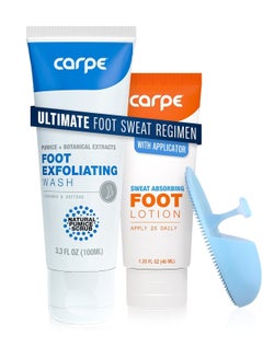 Carpe Carpe Sweat Absorbing Foot Lotion & Foot Exfoliating Scrub Regimen - A Total Solution for Sweaty Smelly Feet  - Image 1