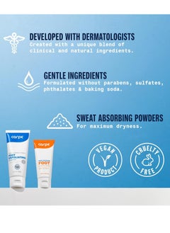 Carpe Carpe Sweat Absorbing Foot Lotion & Foot Exfoliating Scrub Regimen - A Total Solution for Sweaty Smelly Feet  - Image 3