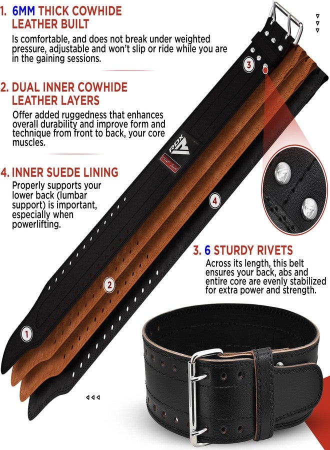 RDX Weight Lifting Belt for Men Women, IPL USPA Approved, 6mm Thick, 4” Powerlifting Back Support, Squat Deadlift Bodybuilding Exercise Fitness Gym Workout Strength Training - Image 5