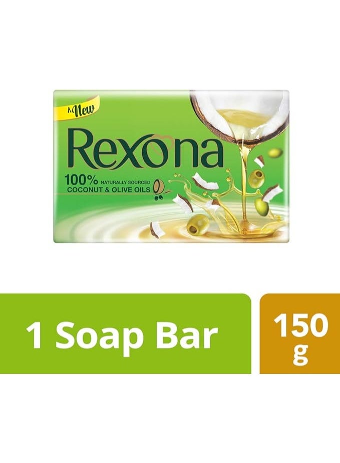 Rexona Unilever Rexona Soap with Coconut and Olive Oils for Silky and Soft Skin (150 grams) - Image 1