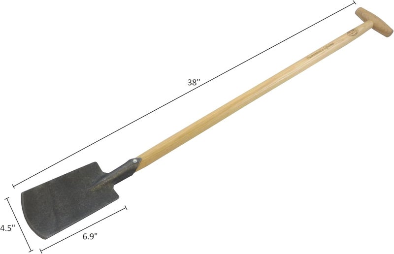 DeWit Perennial Spade – Long Handle | Compact Garden Digging Tool | T-Handle | Tempered Boron Steel Blade | Ash Wood | 38” Length - Image 2