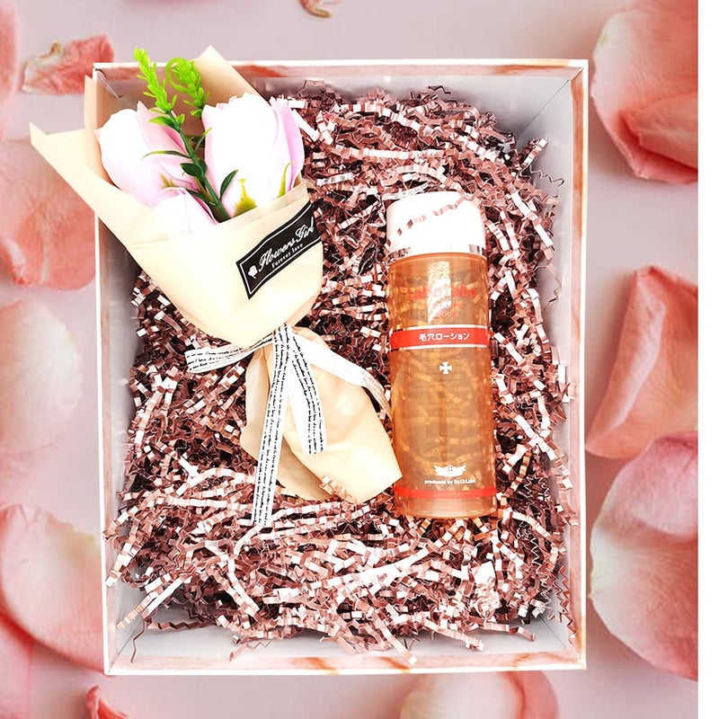Keoferlo Shredded Paper Pink Basket Filler 1/2 Lb Gift Box Crinkle Cut Paper Shredded Stuffing Rose Pink Grass For Easter Packing Shipping Decorations Wrappings - Image 4