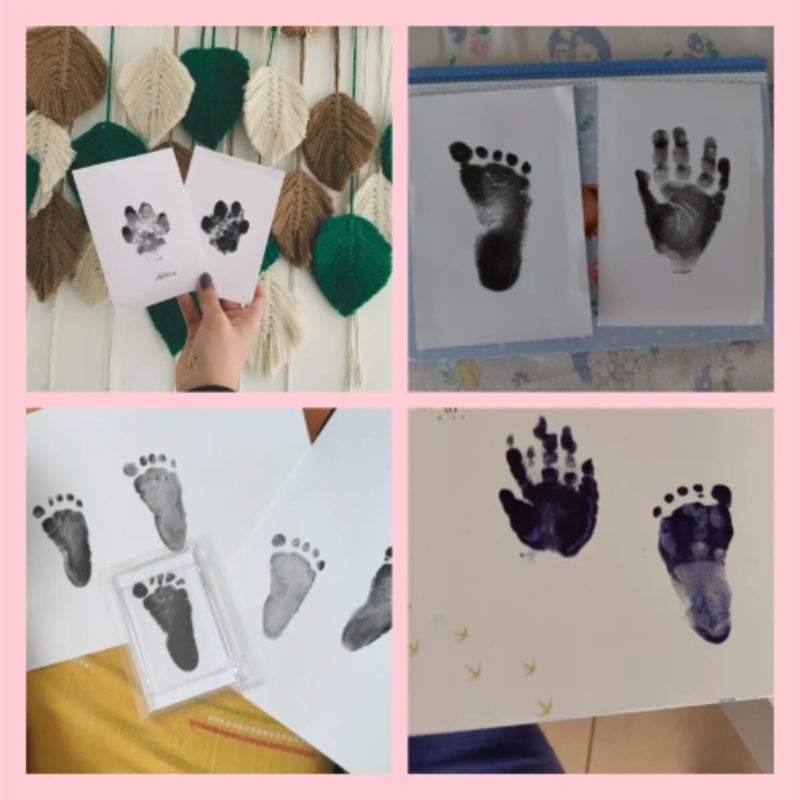Mess-Free Clean-Touch Ink Pad Kit: 8-Pack 2.5" x 3.5" Black Non-Toxic Ink Pads With 16 Imprint Cards - Baby Safe Pet Safe Keepsake Maker For Newborns Cats Dogs Family Memory Projects - Image 2