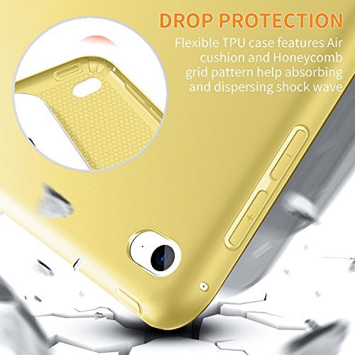 DTTO for iPad Mini 5th Generation Case and iPad Mini 4 Case, Ultra Slim Lightweight Trifold Smart Shell with Soft TPU Back Cover, Auto Sleep/Wake, Canary Yellow - Image 4
