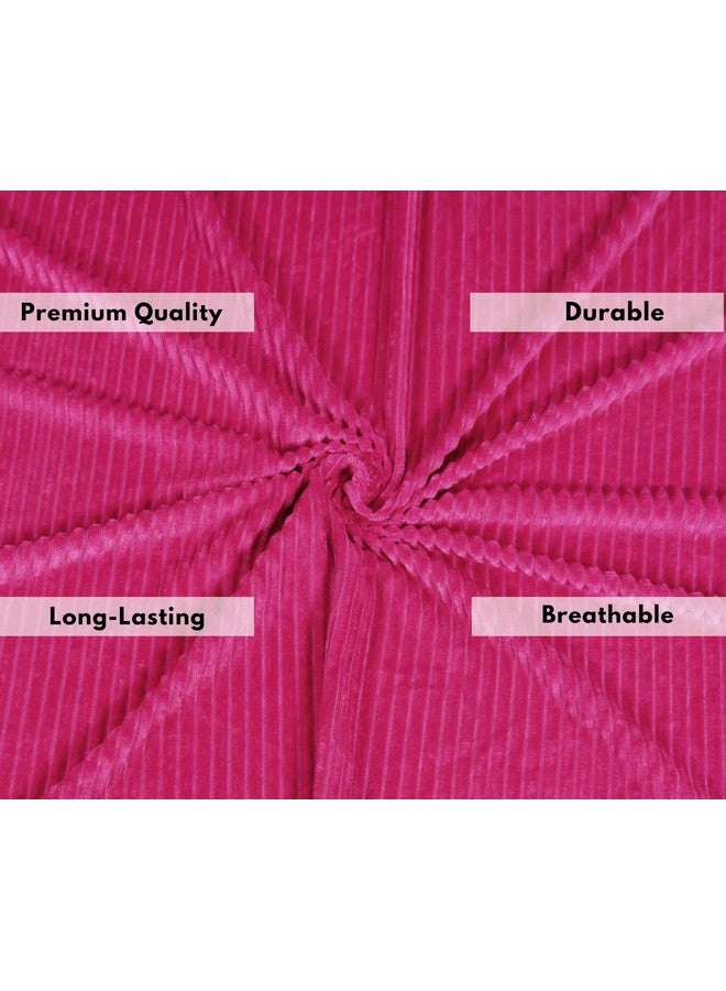 RD TREND 190 GSM Warm Flannel Elastic Fitted Striped bedsheets for Winter King Size(78X72X8 Inch) with 2 Pillow Cover Size 18x28 Inches Color-Magenta,Striped - Image 3