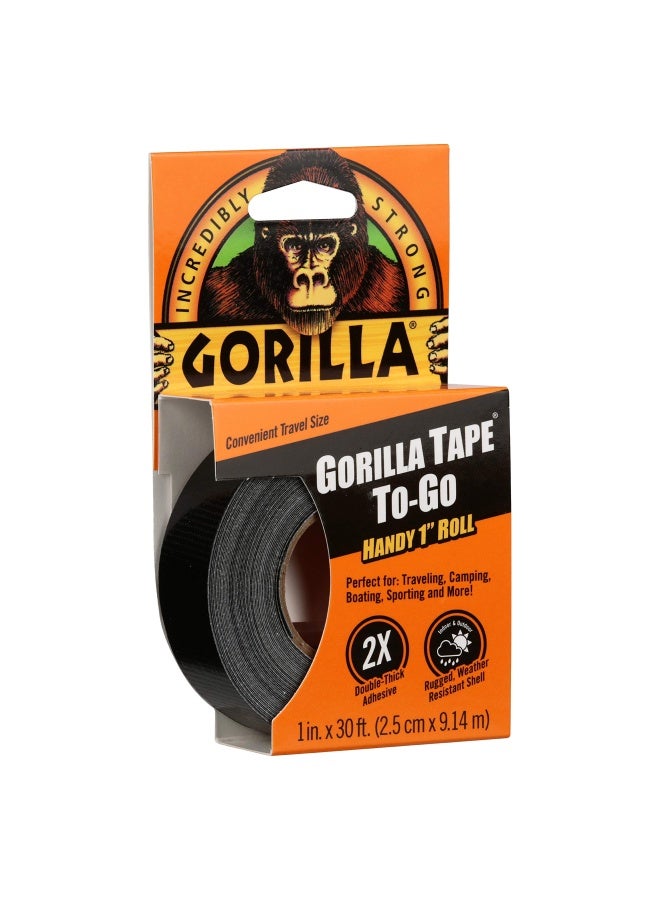 Gorilla Tape To-Go Handy 1" Roll, 1" x 30 ft Travel Size, Black, (Pack of 1) - Image 3