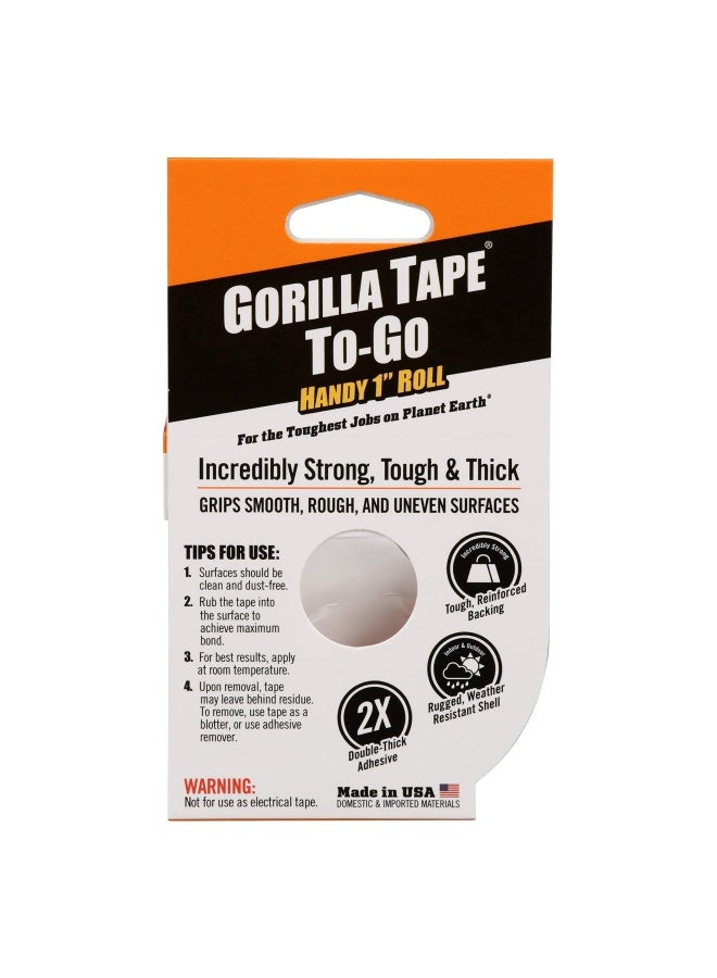 Gorilla Tape To-Go Handy 1" Roll, 1" x 30 ft Travel Size, Black, (Pack of 1) - Image 2