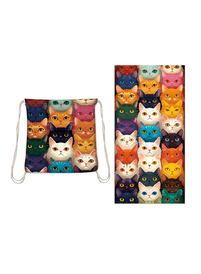 general Creative 2-in-1 Beach Towel, Foldable Printed Beach Towel with Storage Bag Function - Image 1