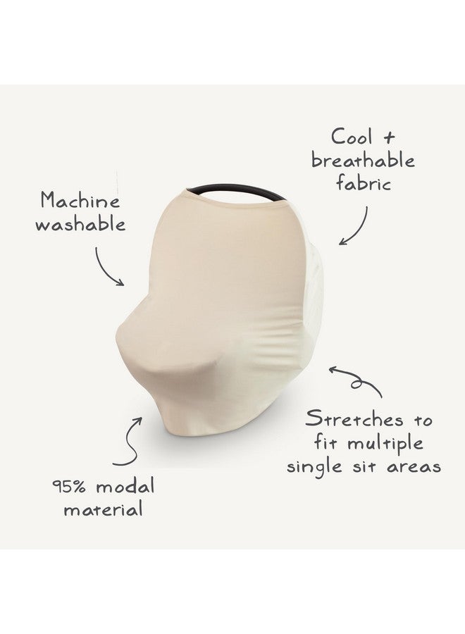 mushie Baby Car Seat Canopy Cover | Breathable & Stretchy Multi Use Cover for Breastfeeding, Nursing, High Chair, Shopping Cart, Strollers (Fog) - Image 2