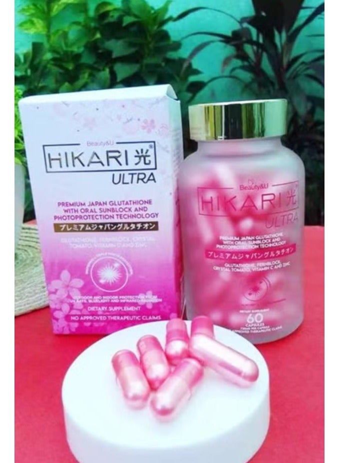 Beauty&U Hikari Ultra Premium Japanese Glutathione, 60 Capsules