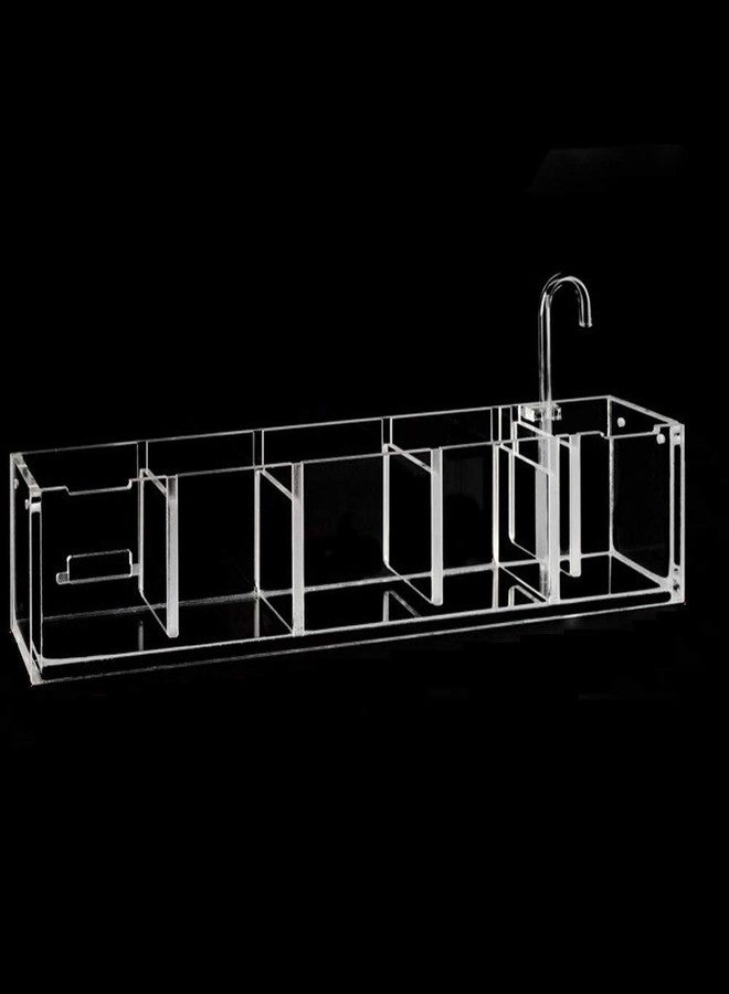 WUPYI Aquarium Filter Box Fish Tank External Filter Box Hang on Filter Box Acrylic External Hanging Water Purifier,5 Grids,Transparent - Image 1
