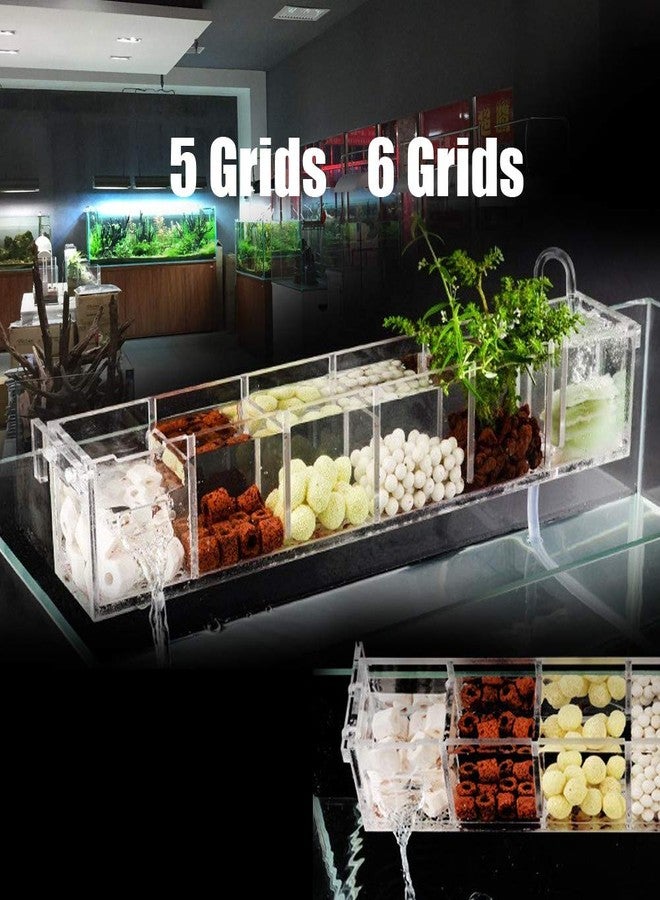 WUPYI Aquarium Filter Box Fish Tank External Filter Box Hang on Filter Box Acrylic External Hanging Water Purifier,5 Grids,Transparent - Image 4