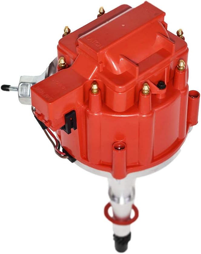 A-Team Performance HEI Complete Distributor with 65K Coil - Red Cap for SBC/BBC Chevy AMC Jeep V8 - Image 1