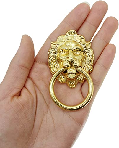 Mgoodoo 5PCS Drawer Lion Head Ring Pull, 1.65x2.64'' Antique Cabinet Handle Gold Vintage Door Knob for Nightstand Dresser Cupboard Closet Furniture Kitchen Bathroom Bedroom Wardrobe - Image 3