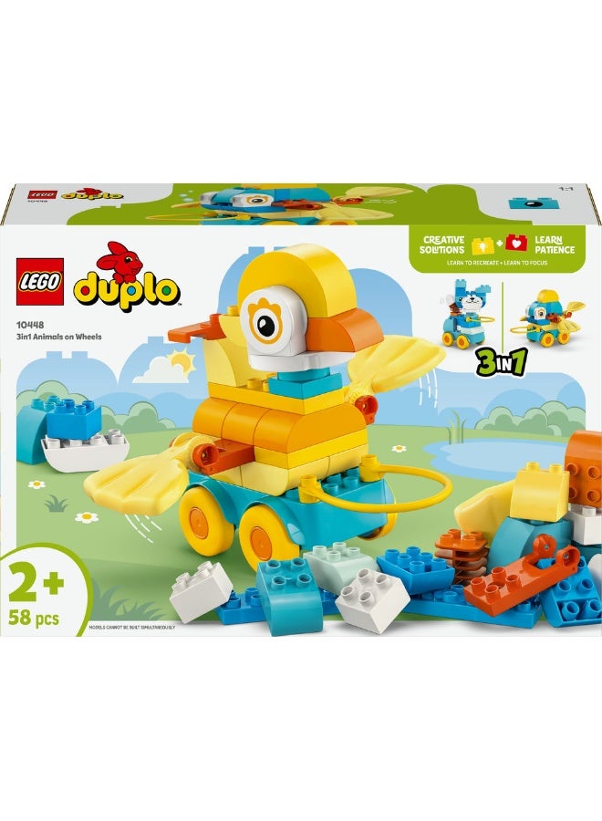 LEGO Duplo 3In1 Animals On Wheels Building Toy Playset 10448 (Age 2+, 58 Pieces) - Image 2
