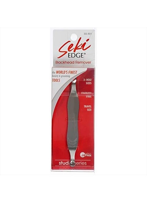 Seki Edge Blackhead Remover (SS-801) - Comedone Extractor for Blackheads - Professional Pimple Popper Tool with 2 Hole Sizes - Preventive Acne Tool & Pore Extractor
