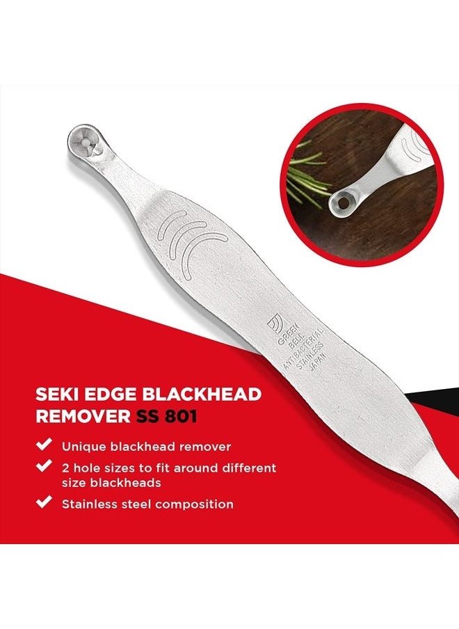 Seki Edge - Seki Edge Blackhead Remover (SS-801) - Comedone Extractor for Blackheads - Professional Pimple Popper Tool with 2 Hole Sizes - Preventive Acne Tool & Pore Extractor - Image 1