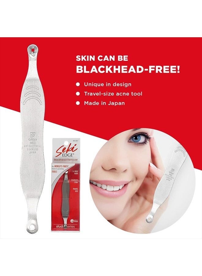 Seki Edge - Seki Edge Blackhead Remover (SS-801) - Comedone Extractor for Blackheads - Professional Pimple Popper Tool with 2 Hole Sizes - Preventive Acne Tool & Pore Extractor - Image 1