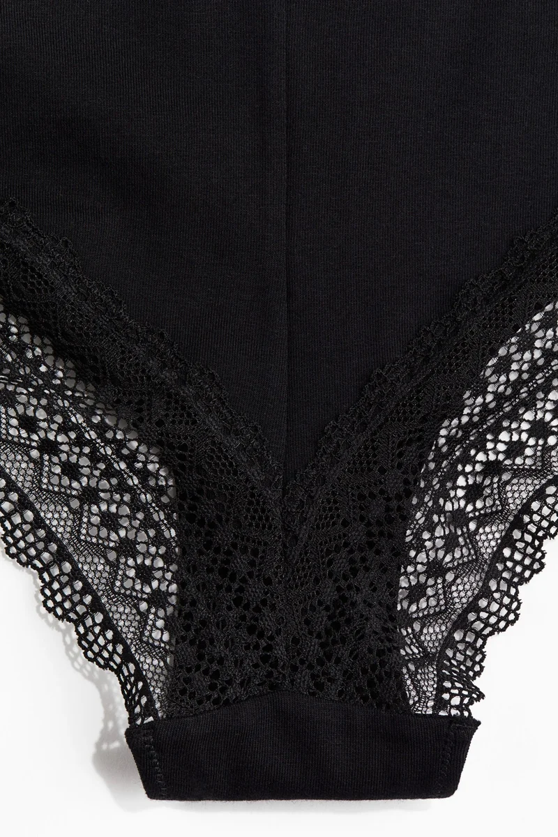 H&M 3-pack cotton and lace hipster briefs