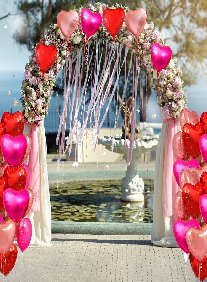 Oarkive 15pcs Valentines Balloons Heart Shaped Balloons Valentines Day Heart Balloons Heart Foil Balloons Metallic Mylar Heart Balloons for Wedding Birthday Heart Party Decor Heart Baby Shower Decorations - Image 5