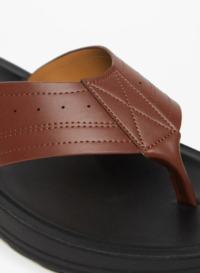 LBL by Shoexpress Men's Textured Slip-On Thong Sandals