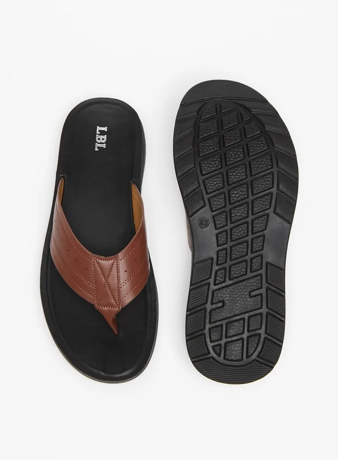 LBL by Shoexpress Men's Textured Slip-On Thong Sandals