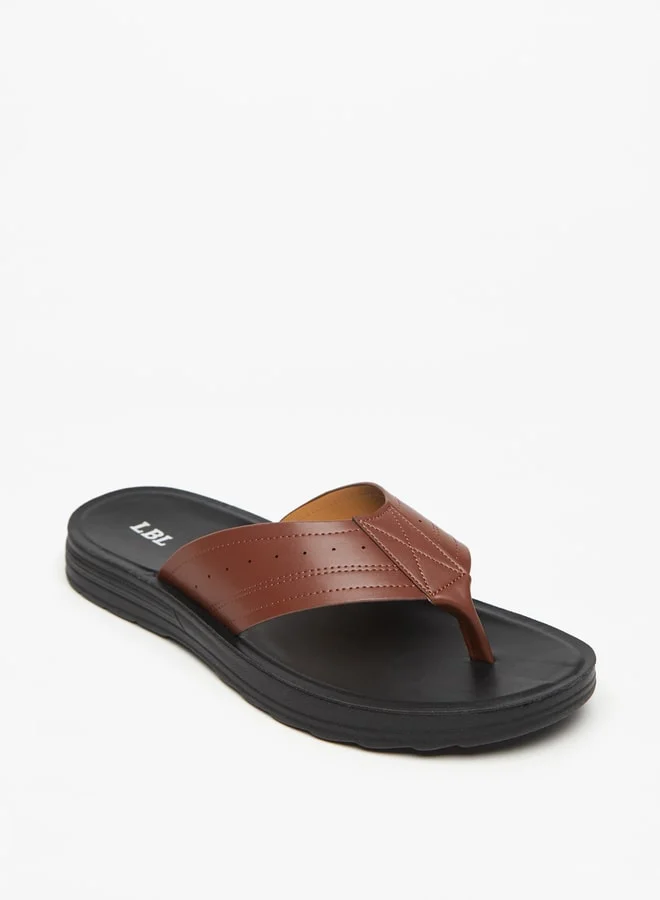 LBL by Shoexpress Men's Textured Slip-On Thong Sandals