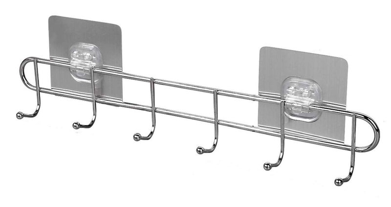 ADTALA Waterproof and Oil Proof, Nail Free Transparent Heavy Duty Stainless Steel Wall Hook and Ceiling Hanger (6 Pcs - 5KG Load Capacity, Code-144) - Image 1