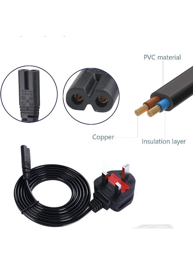 melfi 1.2M Uk Plug Electric Power Cord 13A With 2Pin Connector Power Supply Lead Extension Cable  - Image 2