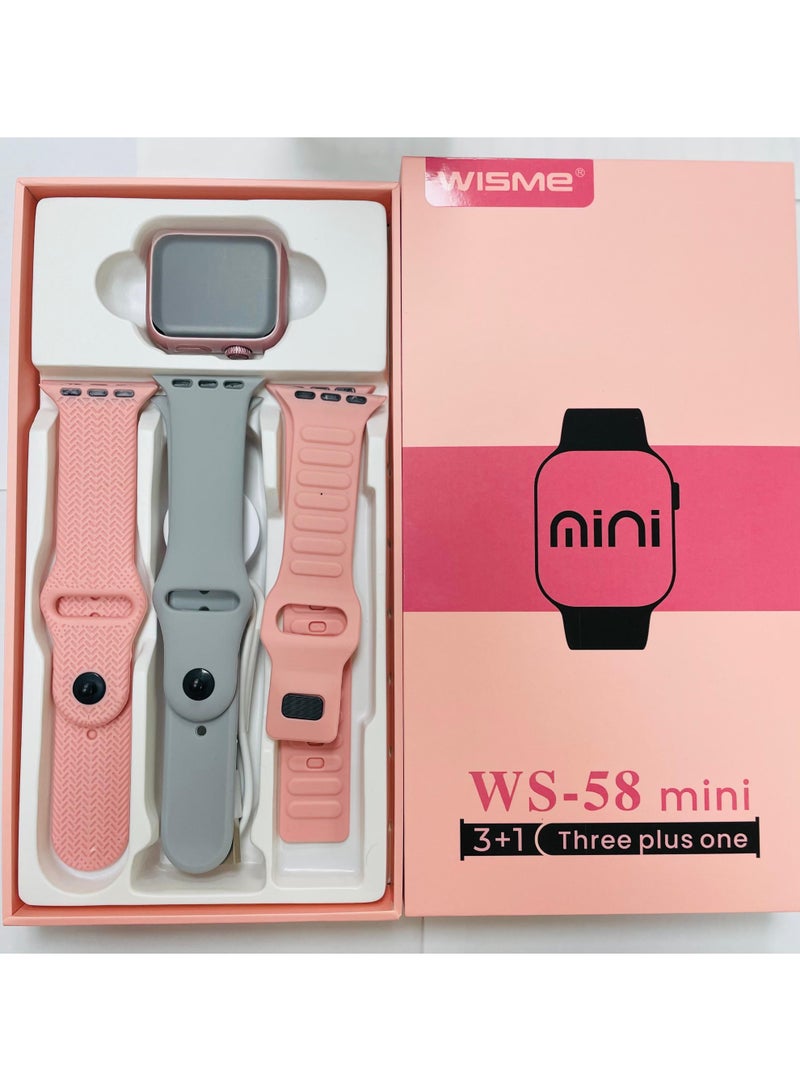 WISME WISME WS-58 Mini Smartwatch: Stylish 3+1 Strap Combo, Compact Design, Fitness Tracking, Customizable Bands, and Everyday Functionality for Active and Fashion-Conscious Users – All-in-One Package.  - Image 4