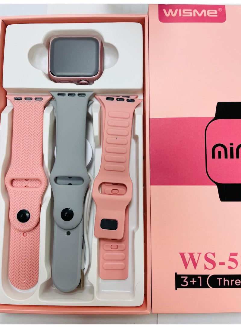 WISME WISME WS-58 Mini Smartwatch: Stylish 3+1 Strap Combo, Compact Design, Fitness Tracking, Customizable Bands, and Everyday Functionality for Active and Fashion-Conscious Users – All-in-One Package.  - Image 2