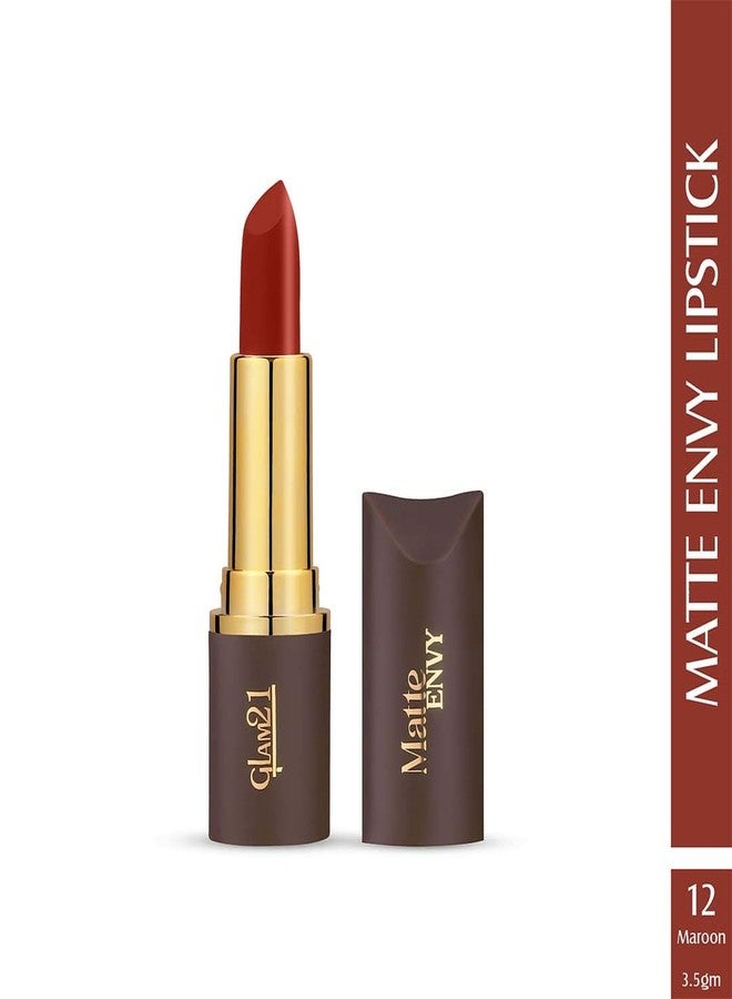 جلام 21 أحمر شفاه Glam21 Matte Envy | لون غني | قوام كريمي | أحمر شفاه خفيف الوزن | عنابي - 3.5 غرام - Image 2
