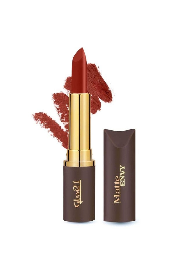 جلام 21 أحمر شفاه Glam21 Matte Envy | لون غني | قوام كريمي | أحمر شفاه خفيف الوزن | عنابي - 3.5 غرام - Image 1