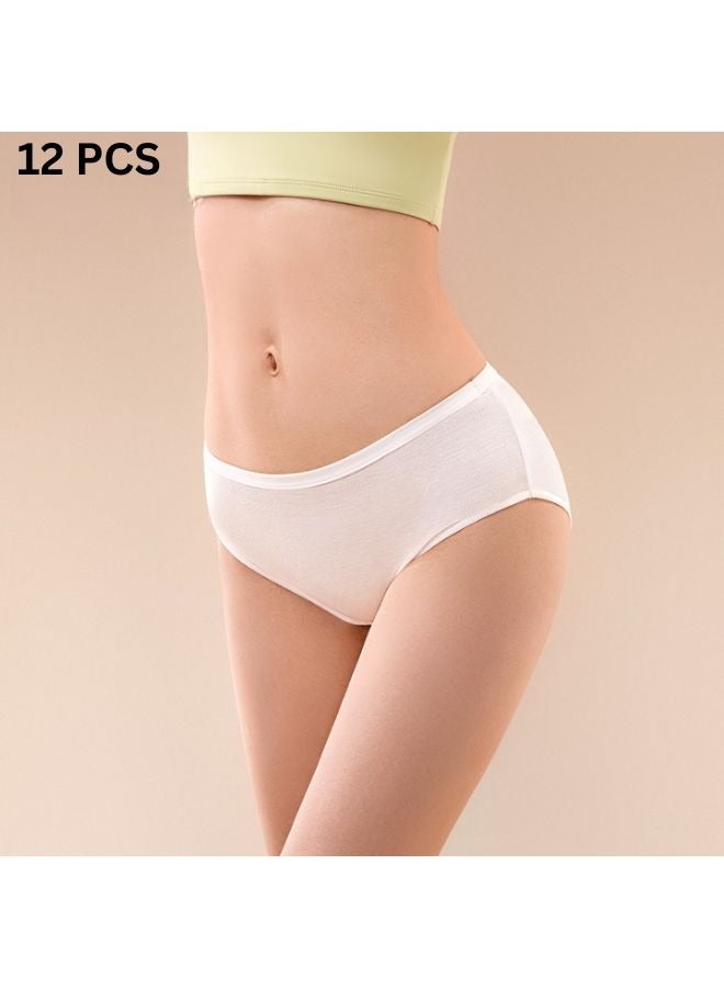 Be a better mom 12PCS Disposable Underwear for Women Cotton and Individual Sealing Disposable Maternity Briefs for Travel Hospital Business Trip Hotel Spa - Image 1