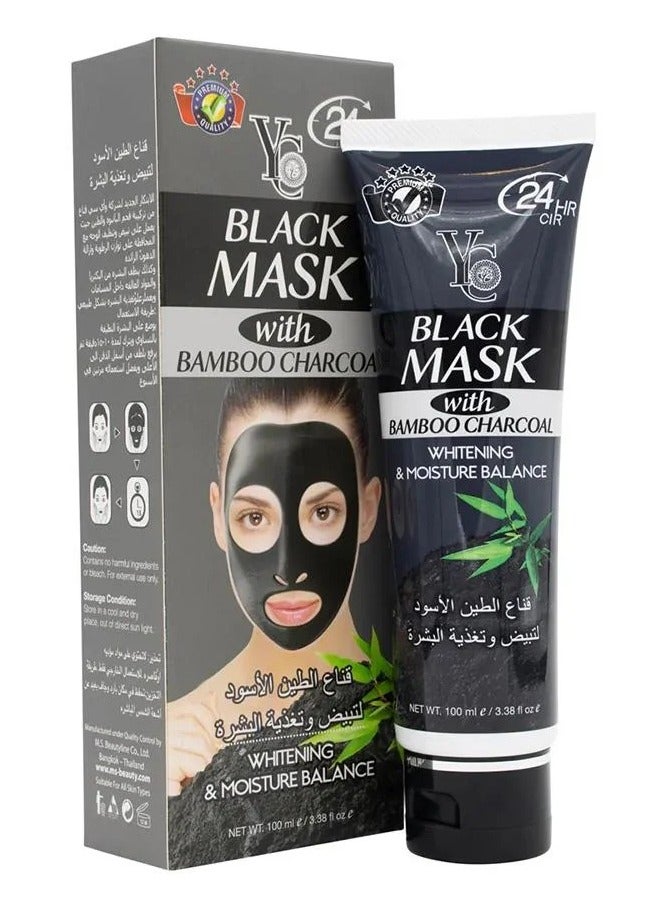 واي سي قناع الطين الاسود لتبييض وتغذية البشرة 100 مل - Image 1