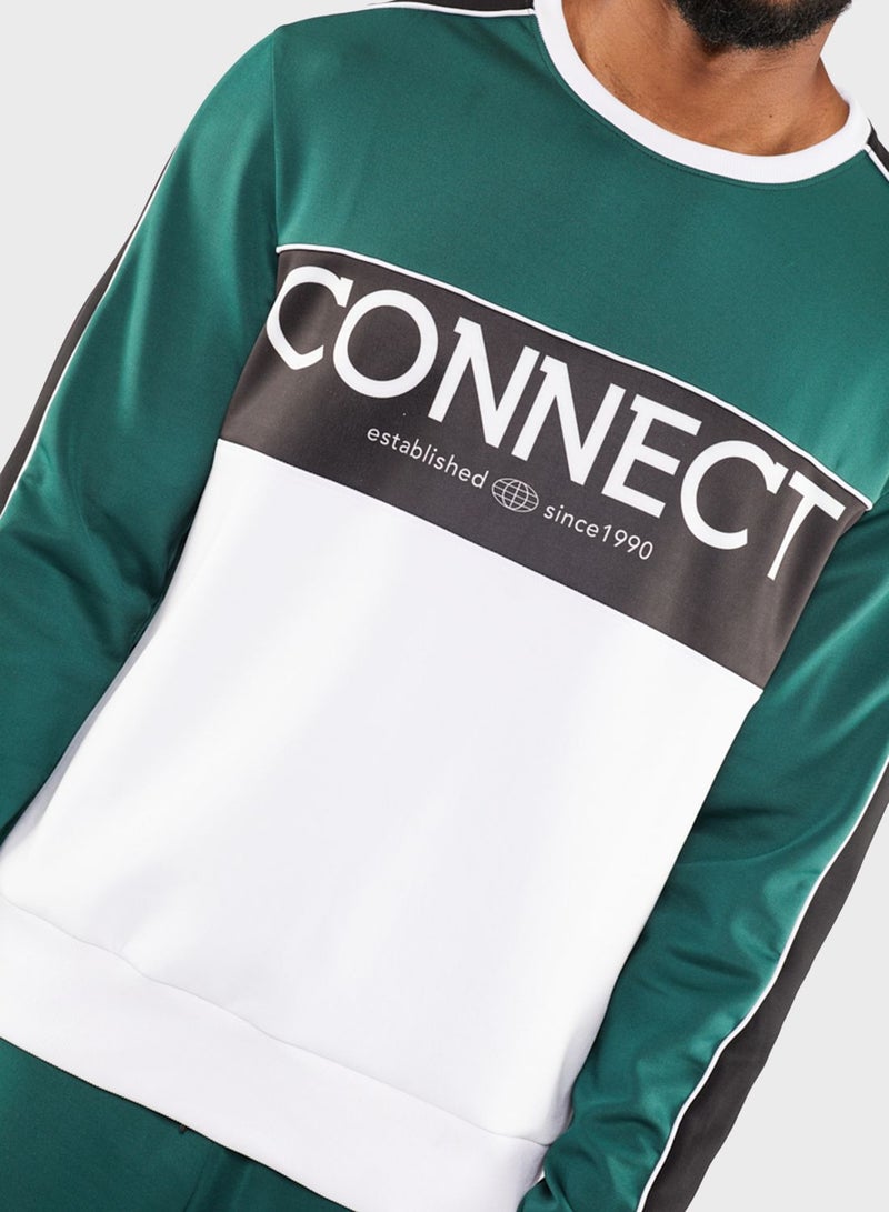 Blue Age Color Block Sweatshirt - Image 3