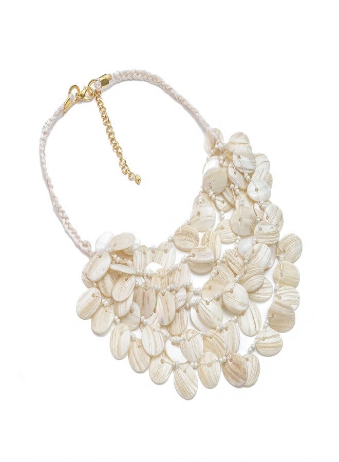 DCA Shell Seep Indian Western Latest Trendy Fashion Jewellery Mala Necklace for Women and Girls(4514) - Image 1