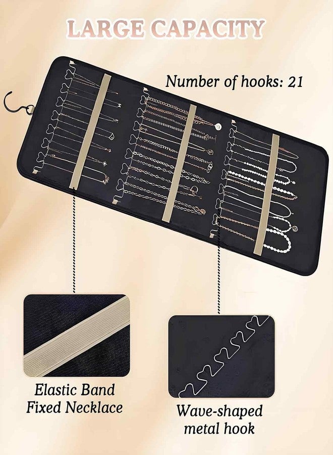 Waaqkid 2 Pack Hanging Jewelry Organizer for Closet, Double Sided 36 Necklace Hooks 48 Pockets Holder - Image 5