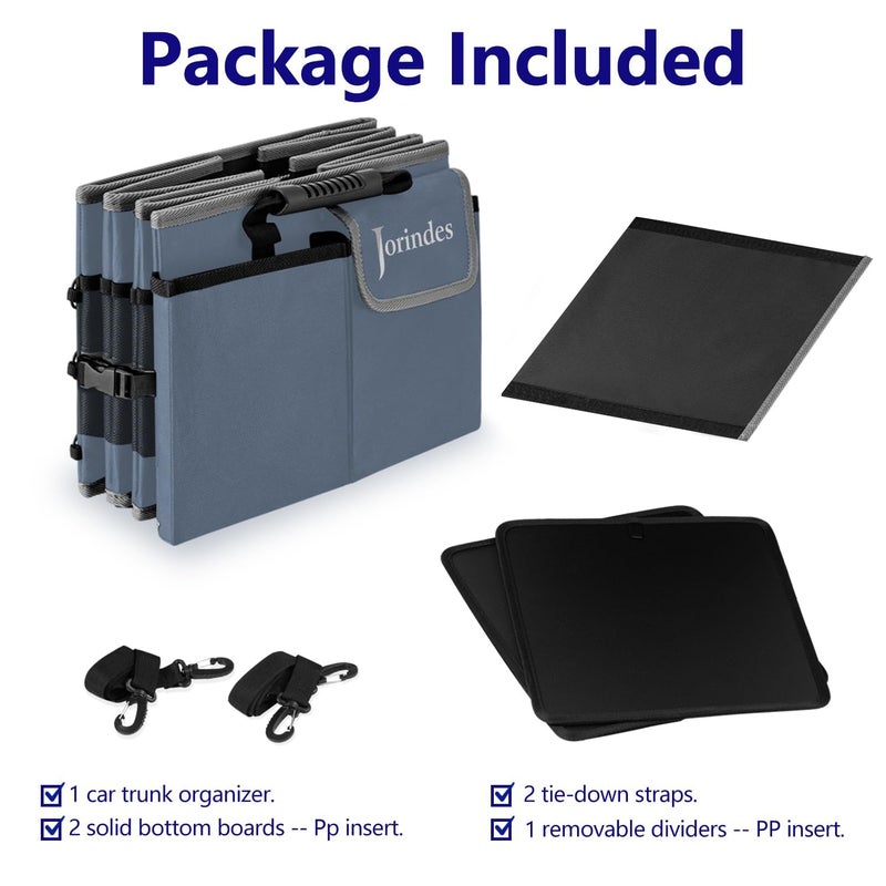 Jorindes Trunk Organizer with Built-in Insulated Leak Proof Cooler Bag,Collapsible Cargo Organizer for SUV with Non Slip Bottom Strips,3 Large Compartments Foldable Waterproof Portable Car Storage Box XL - Image 3